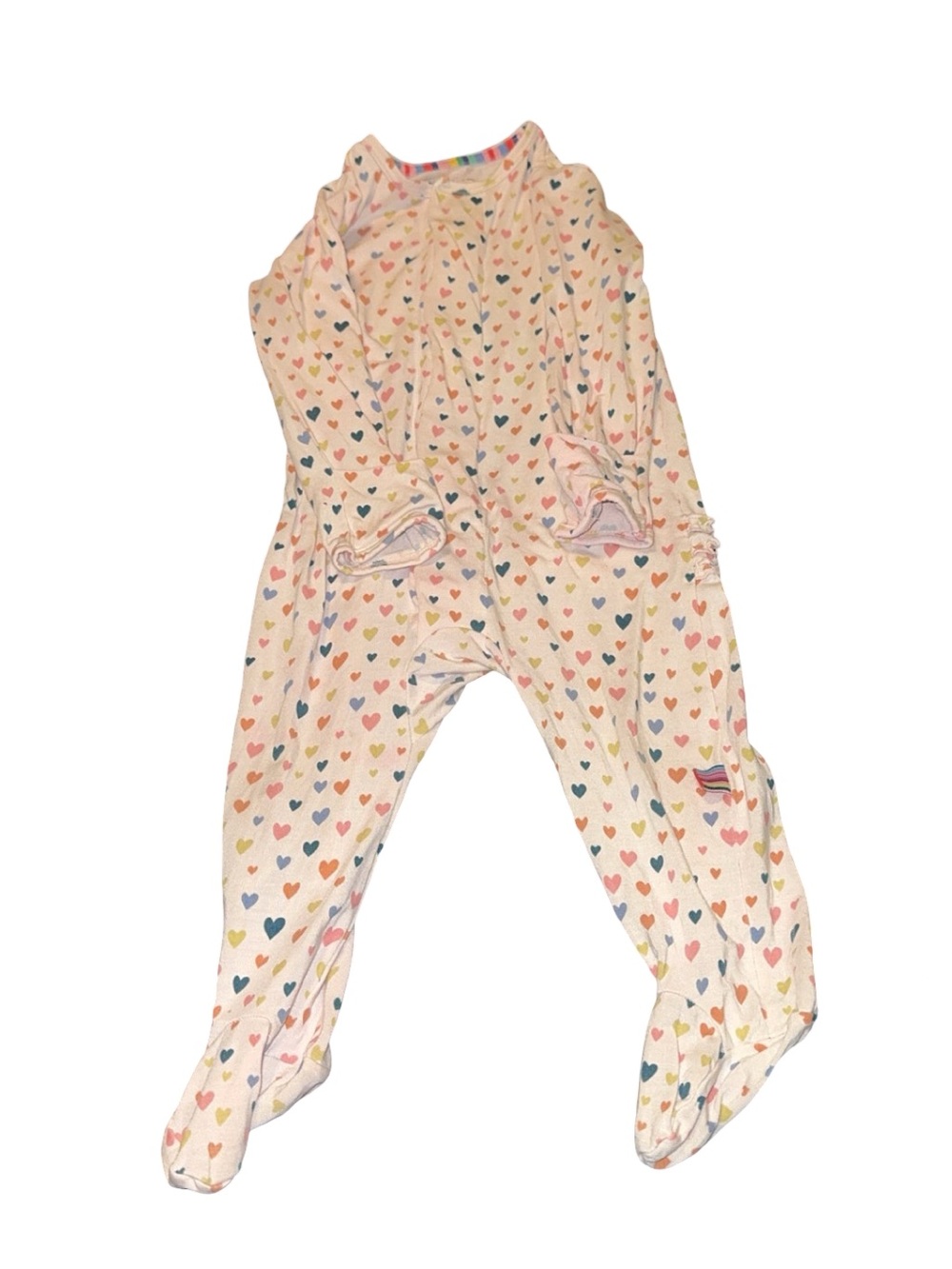 Magnetic Me Pink Heart Print Footed Pajamas for Kids